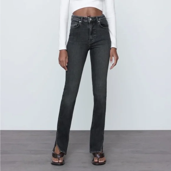 zara jeans with slit